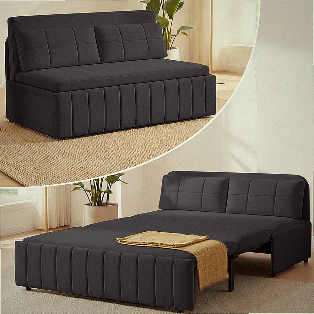 Zafly Convertible Sleeper Sofa, Queen Size Pull Out Sofa Bed, Loveseat Couch Bed