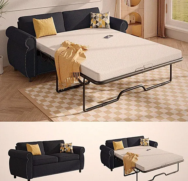 Zafly Full Size Pull Out Sofa Bed, Convertible Sleeper Sofa for Living Room