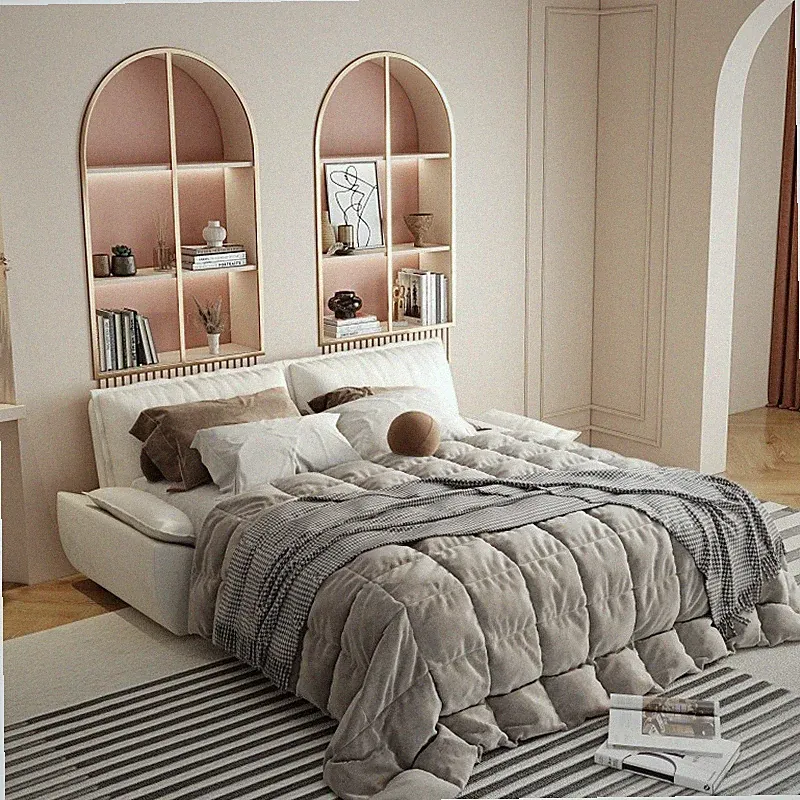 Zafly Queen Pull Out Sofa Bed, Convertible Sleeper Couch 73.2 Inch White Wood