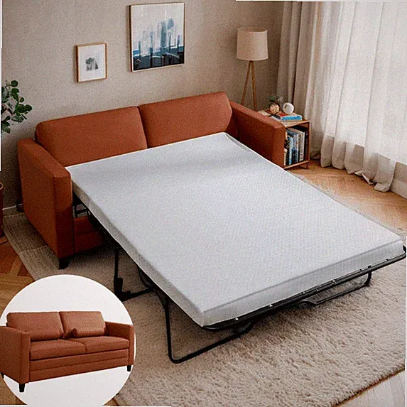 Zafly Queen Size Pull Out Sofa Bed, Faux Leather Sleeper Sofa for Family Room