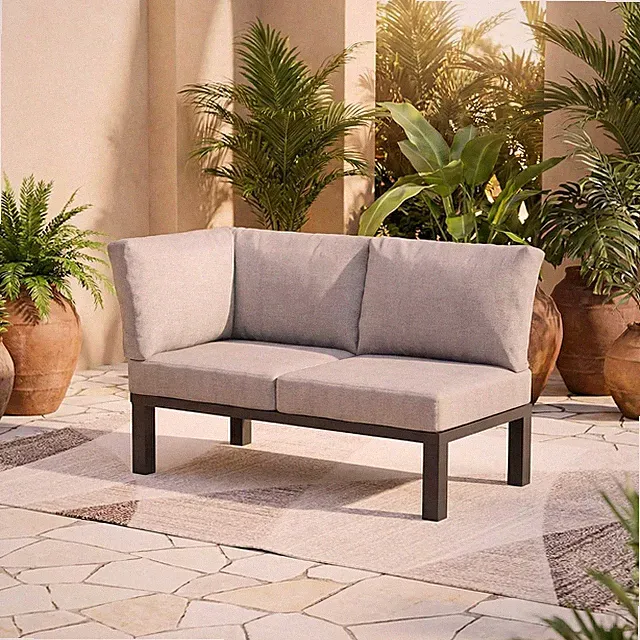 ZANDOR Aluminum Outdoor Patio Furniture Set, Movable Backrest Modular Sectional