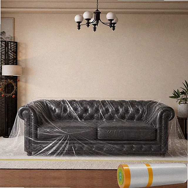 Zerphi Plastic Couch Cover for Moving & Storage 106" Wide x 32.8 ft for Secti...