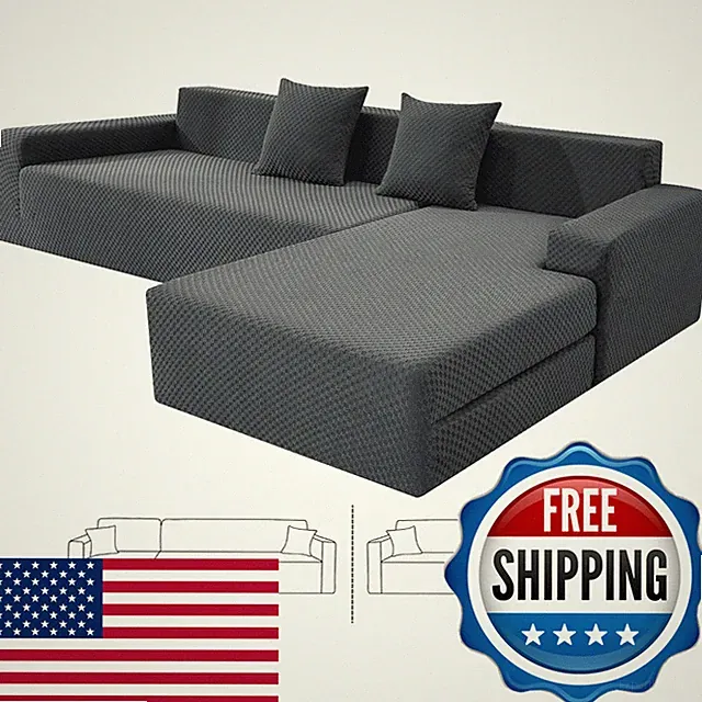 Znsayotx Sectional Couch Covers Stretch Jacquard Slipcovers Elastic Bottom For
